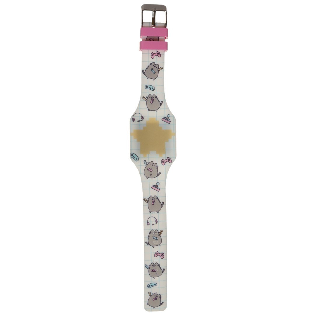 Pusheen Uhr für Kinder mit rosa Armband und Pusheen-Katzenmotiv von LOQI