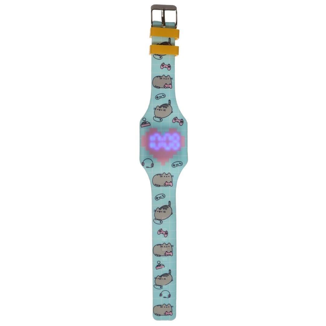 Pusheen Uhr für Kinder mit blauem Armband und digitalem Display von LOQI