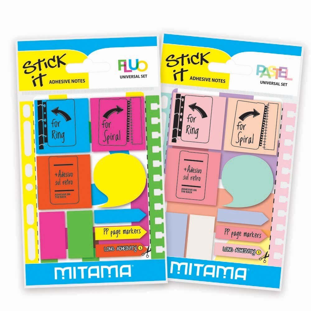 Set of sticky notes A5 in fluorescent and pastel colors from BV JACOB COMPANY