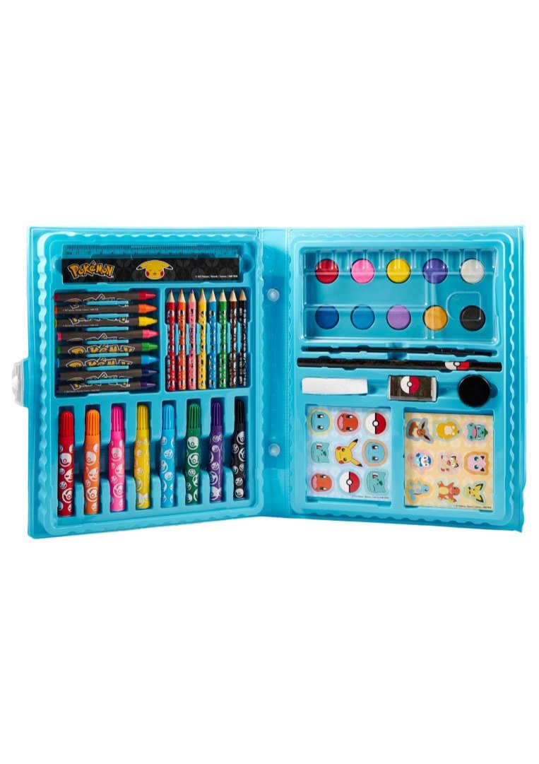 Zestaw kreatywny Pokémon z farbami, kredkami, flamastrami i naklejkami w etui BV JACOB COMPANY