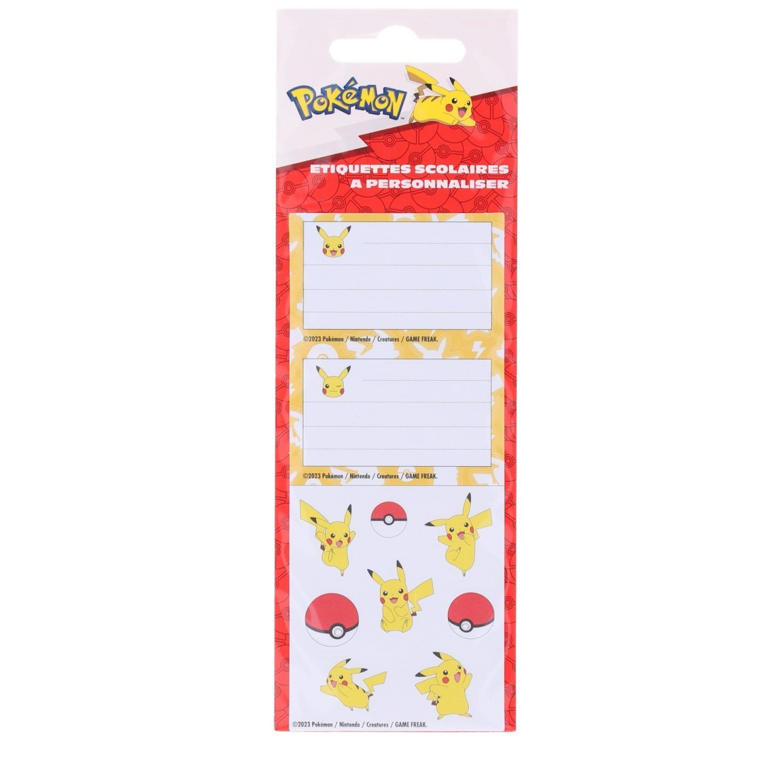 Pokémon-Aufkleber mit Pikachu-Motiv zur Personalisierung von Schuletiketten LA PLUME