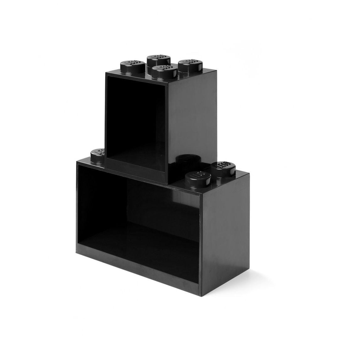 Czarne półki LEGO w kształcie klocków do przechowywania od BV JACOB COMPANY