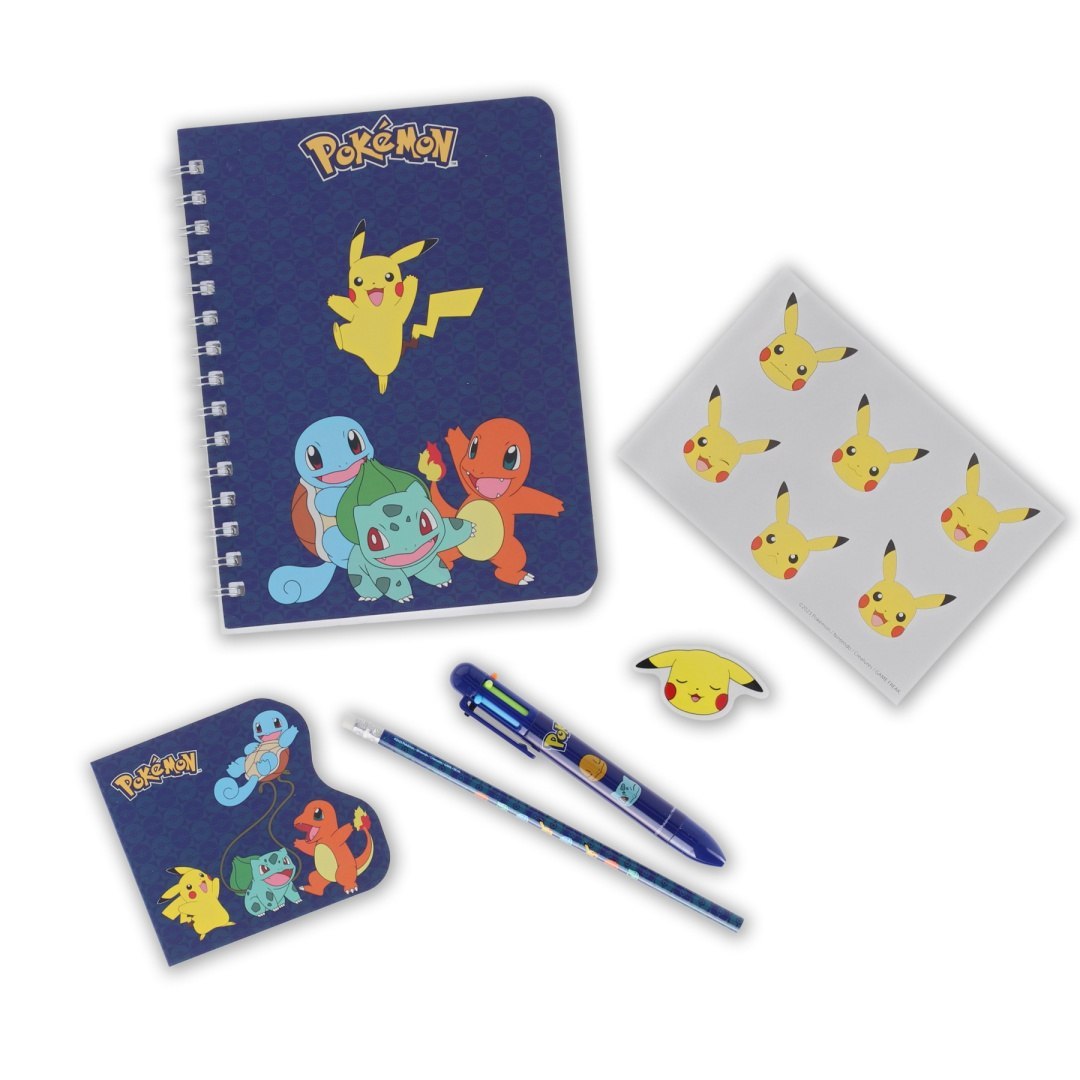 Pokémon-Zubehörset mit Notizbuch, Kugelschreiber, Bleistift, Aufklebern und Radiergummi von LA PLUME