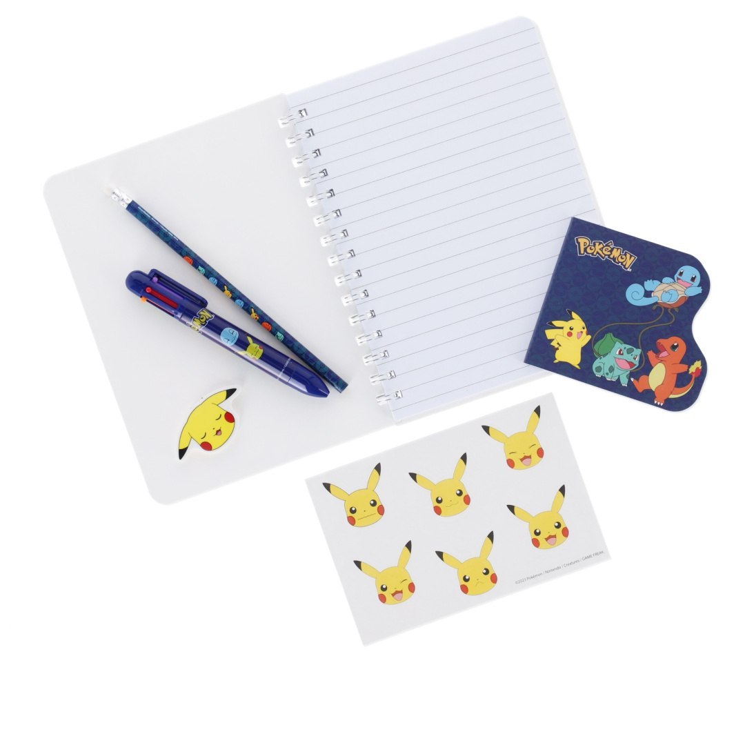 Pokémon-Zubehörset mit Notizbuch, Kugelschreiber, Bleistift und Pikachu-Aufklebern von LA PLUME