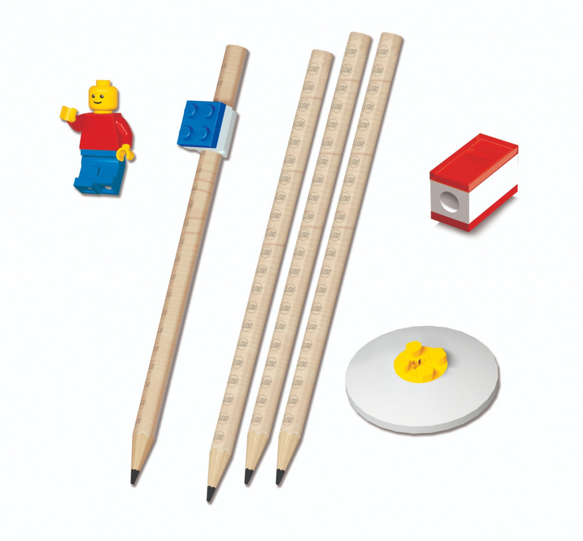 Zestaw szkolny LEGO z ołówkami, temperówką, gumką i figurką LEGO od BV JACOB COMPANY