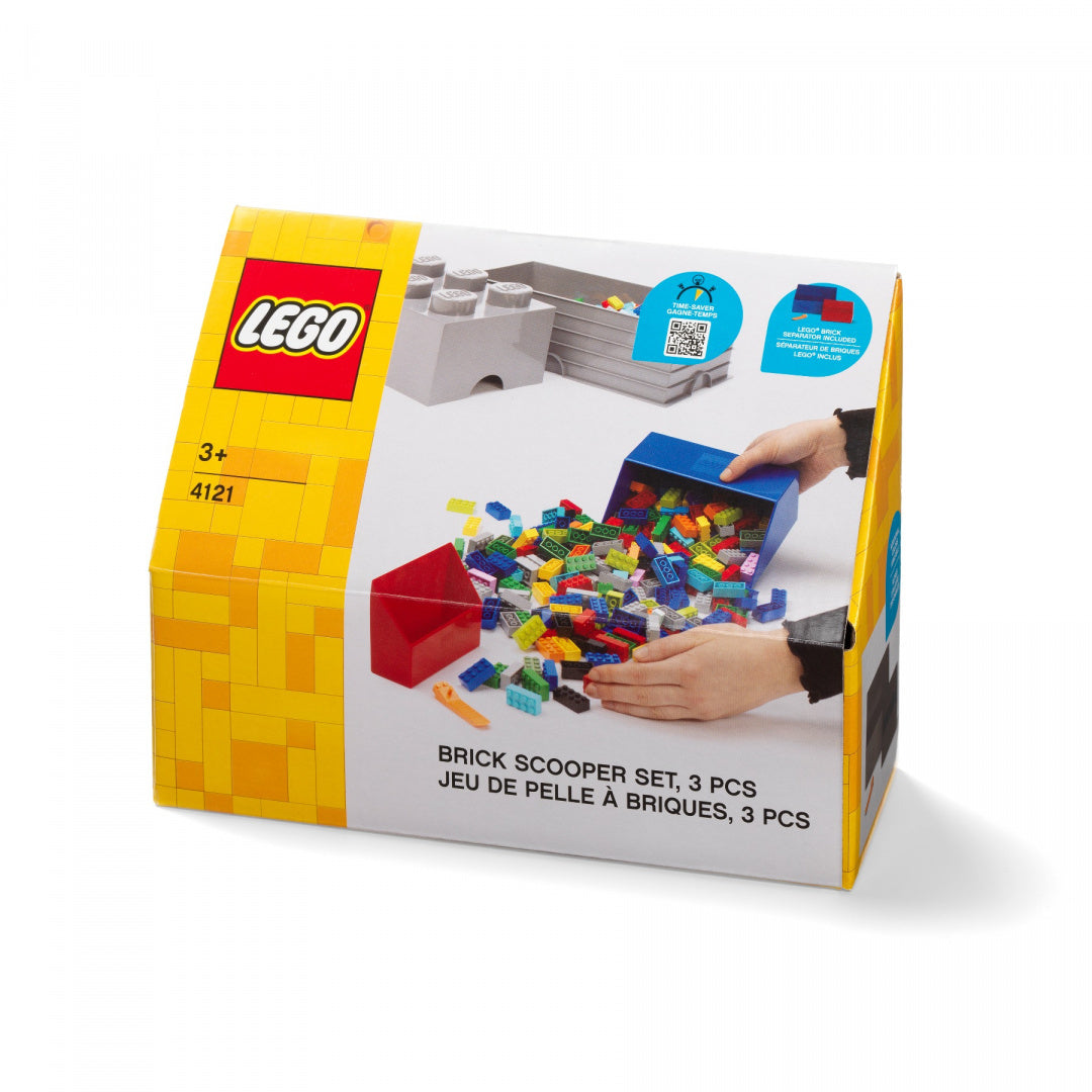 Zestaw szufelek LEGO do zbierania klocków z 3 elementami w kolorze czerwonym i niebieskim