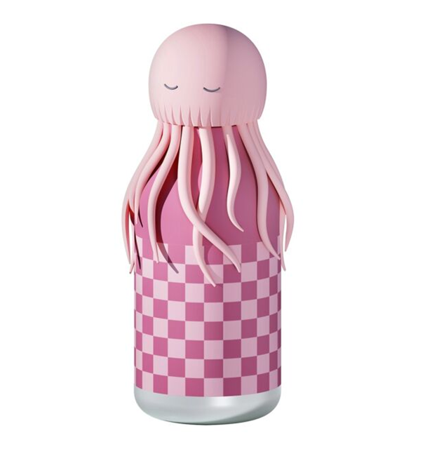 Botella térmica con pajita Bestie Asobu – Medusa Rosa 460 ml