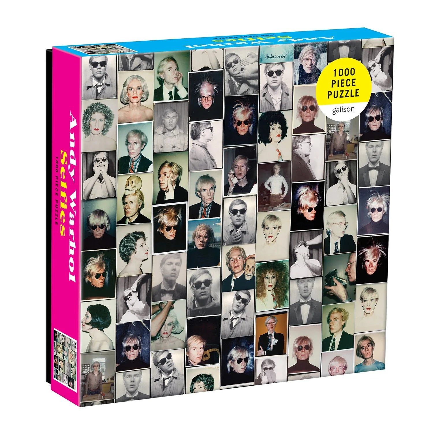Puzzle Andy Warhol 1000 elementów z serią portretów artysty w różnych stylach i kolorach