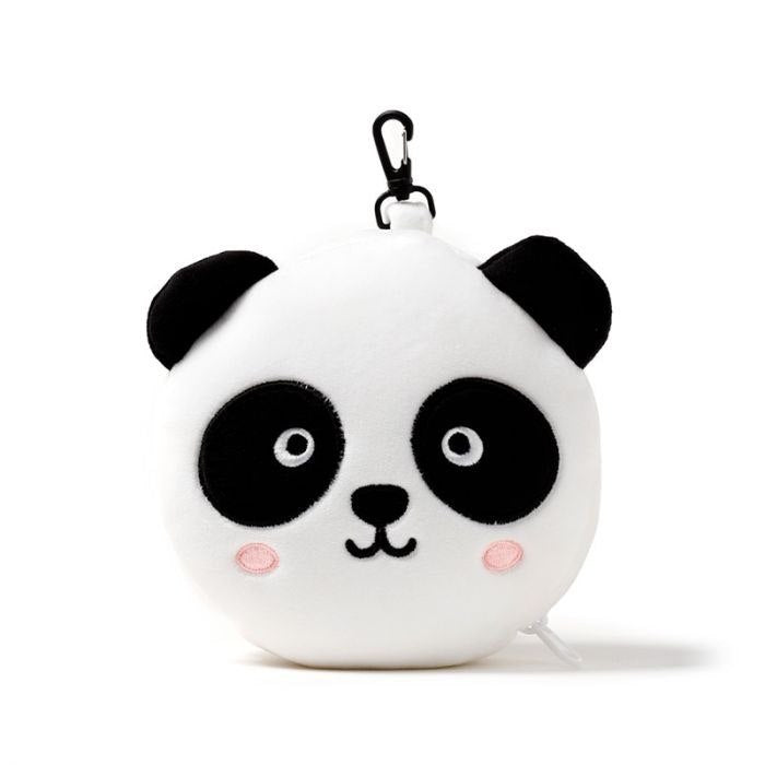 Pluszowa poduszka podróżna panda w kształcie głowy pandy z zaczepem Puckator