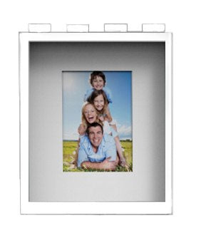 Biała ramka LEGO na zdjęcia biała z otworami do budowania na górze