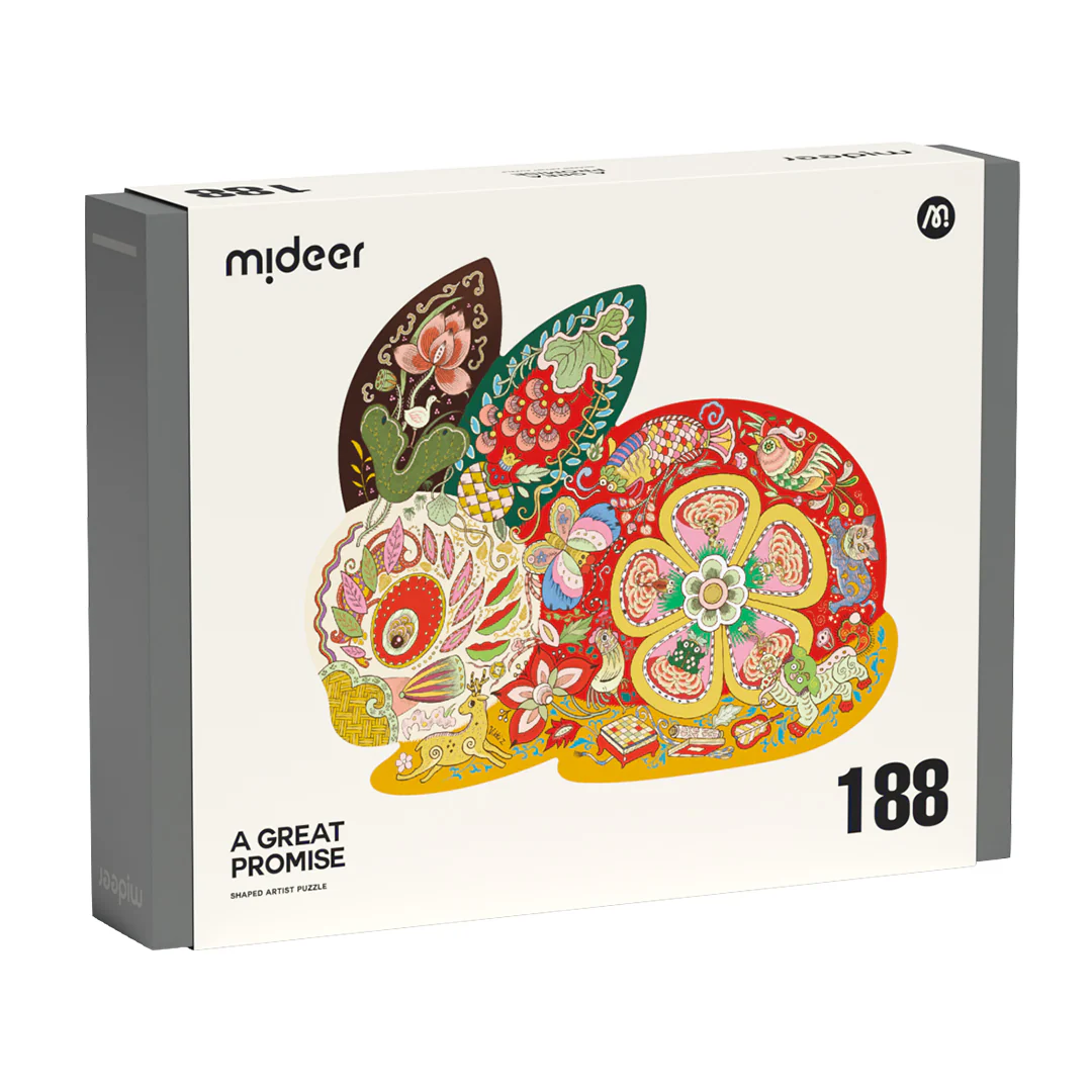 Puzzle artystyczne dla dzieci mideer z kolorowym króliczkiem i 188 elementami