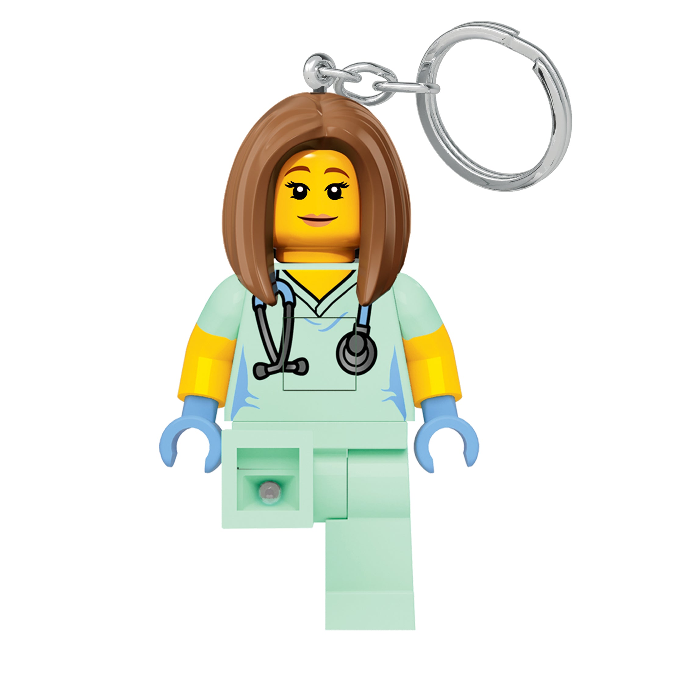 Brelok LEGO weterynarka z figurką w zielonym uniformie i stetoskopem od MOB