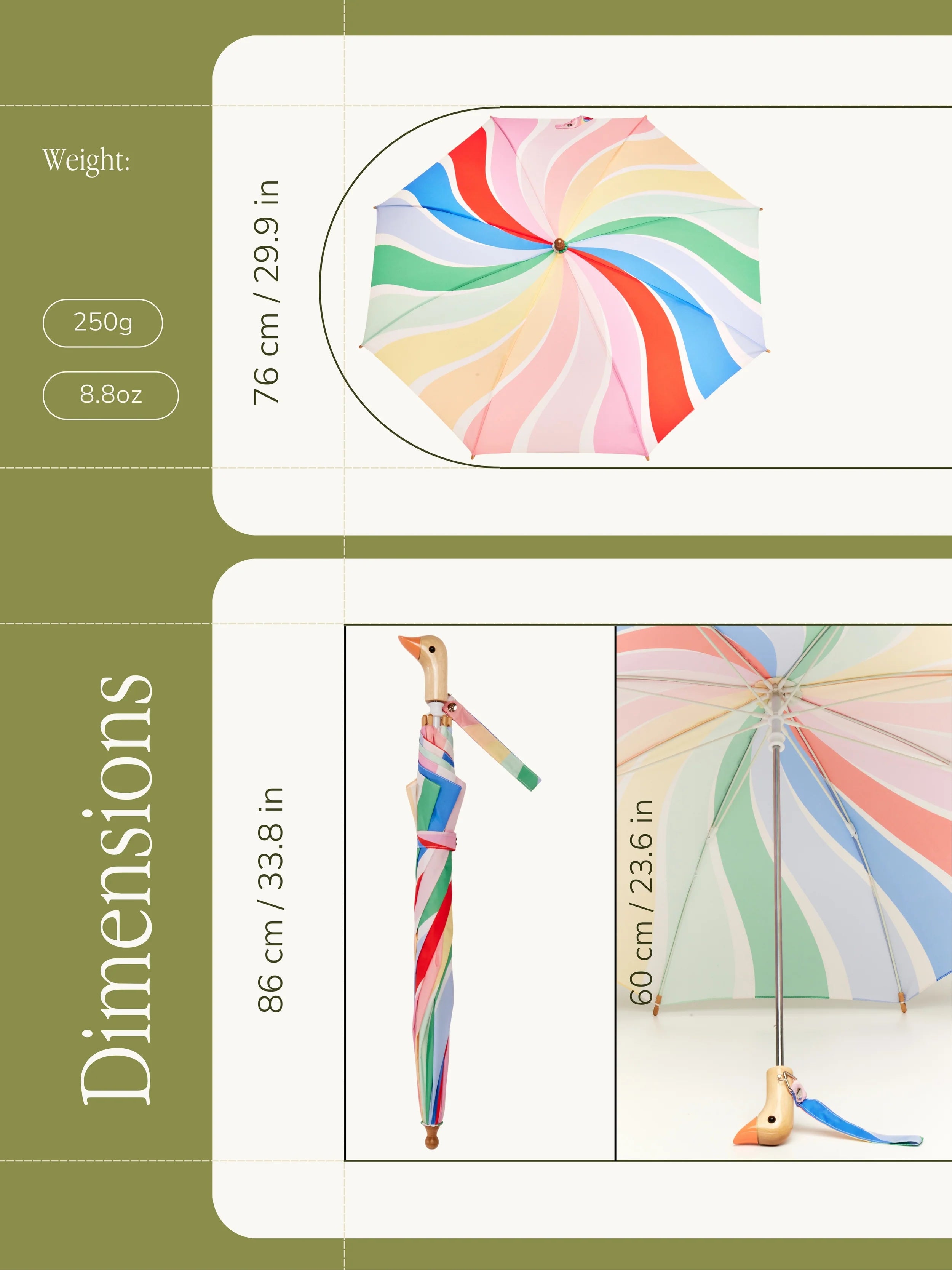 Parapluie enfant caneton - Rainbow Stripes