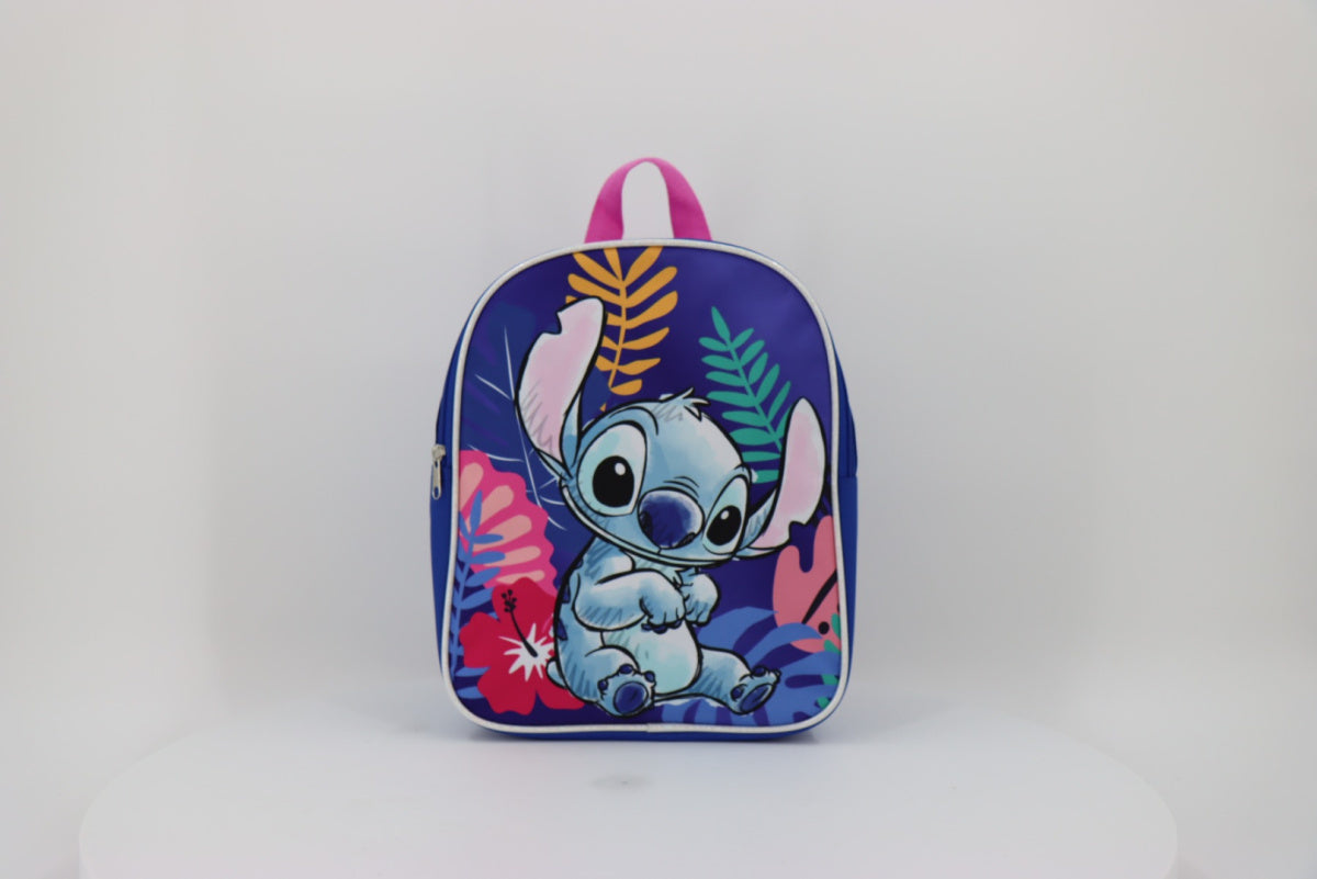 Plecak przedszkolny Lilo i Stitch z kolorowym nadrukiem postaci Stitch na fioletowym tle