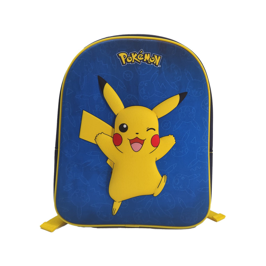Niebieski plecak Pokémon dla dzieci z postacią Pikachu i żółtymi detalami