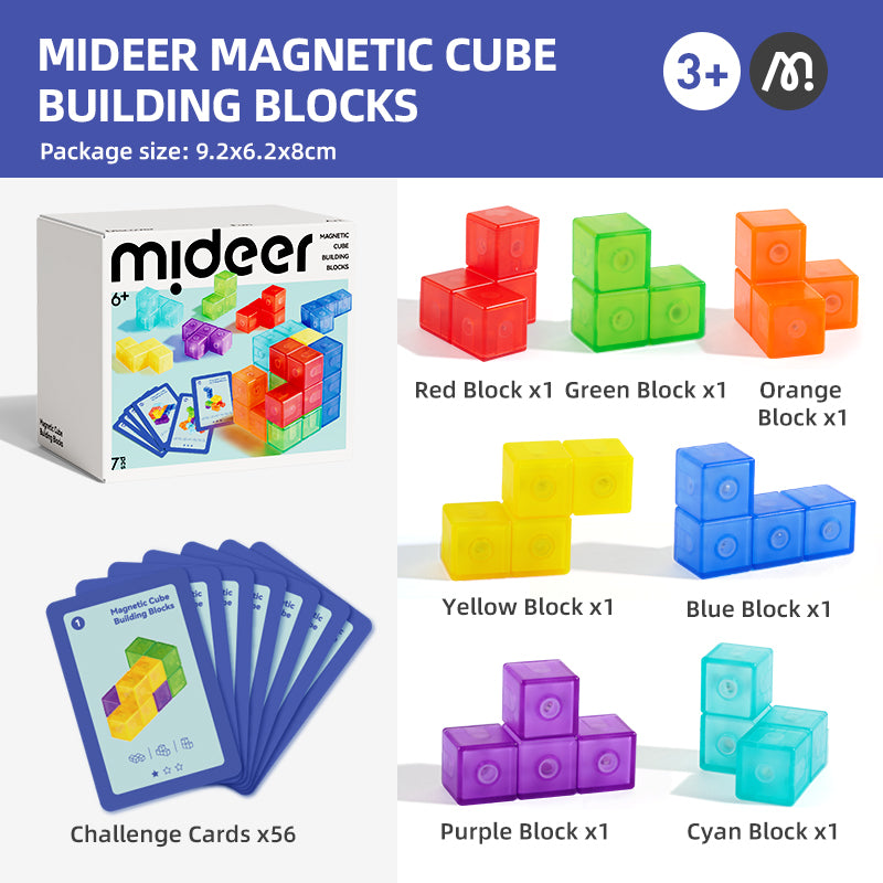 Cube de construction composé de blocs magnétiques Mideer