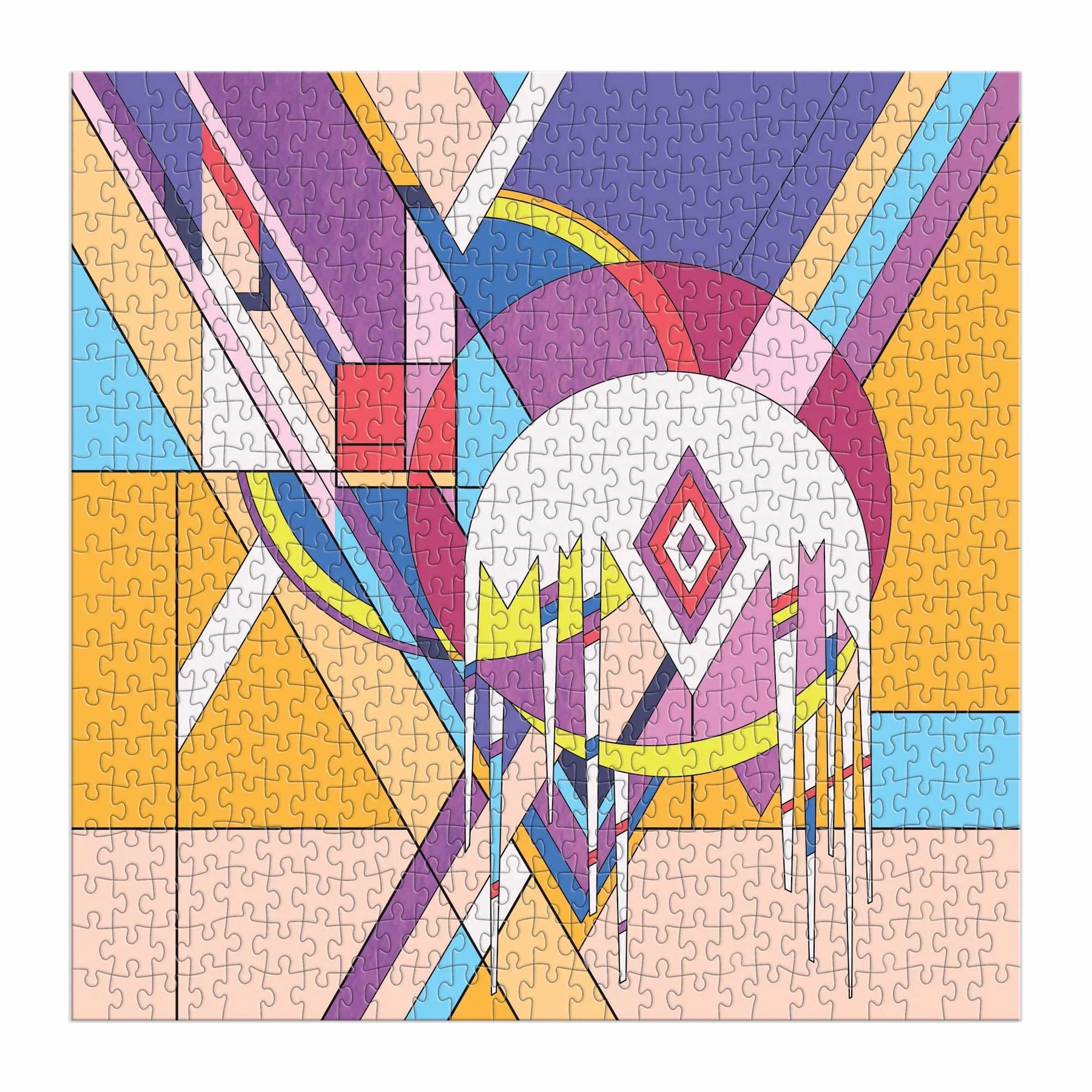 Puzzle Frank Lloyd Wright 500 elementów z abstrakcyjnym kolorowym wzorem geometrycznym