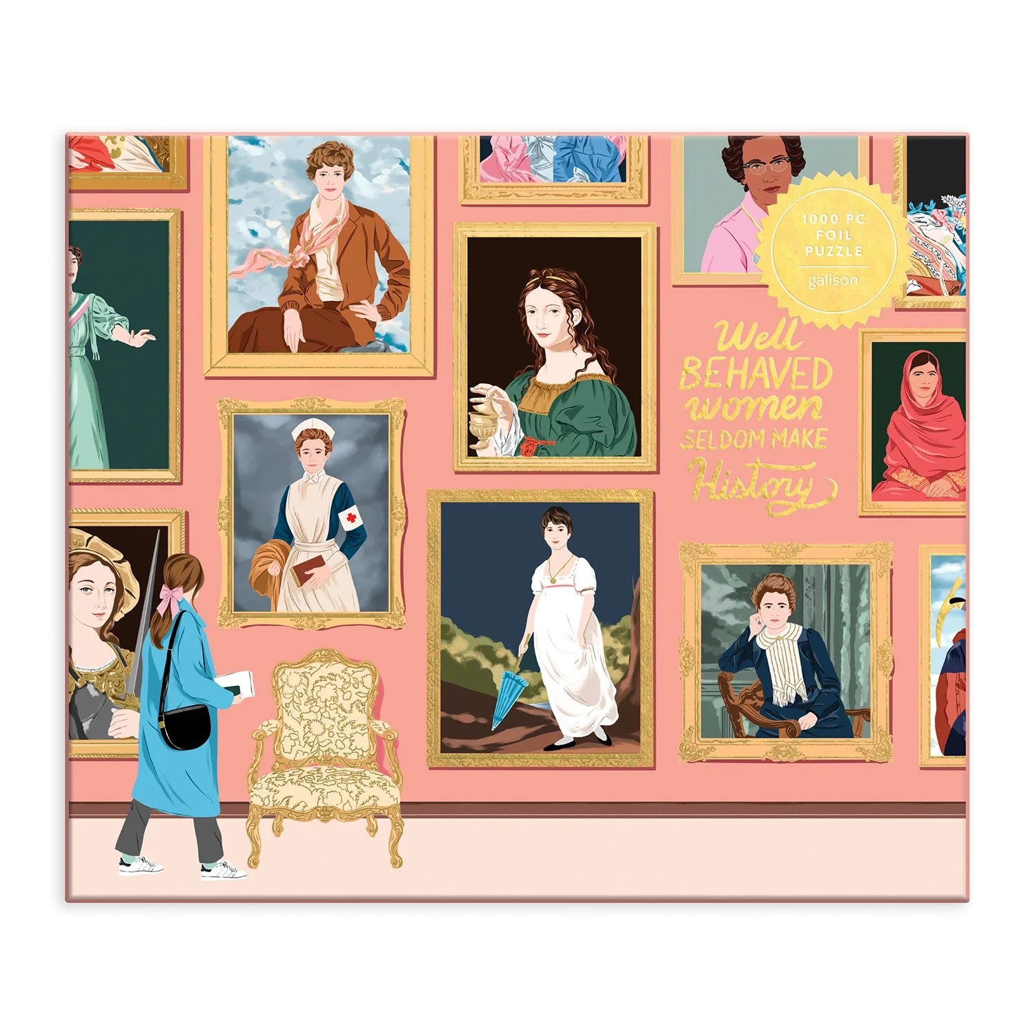 Puzzle Galison Herstory Museum 1000 elementów z portretami ważnych kobiet w muzeum sztuki