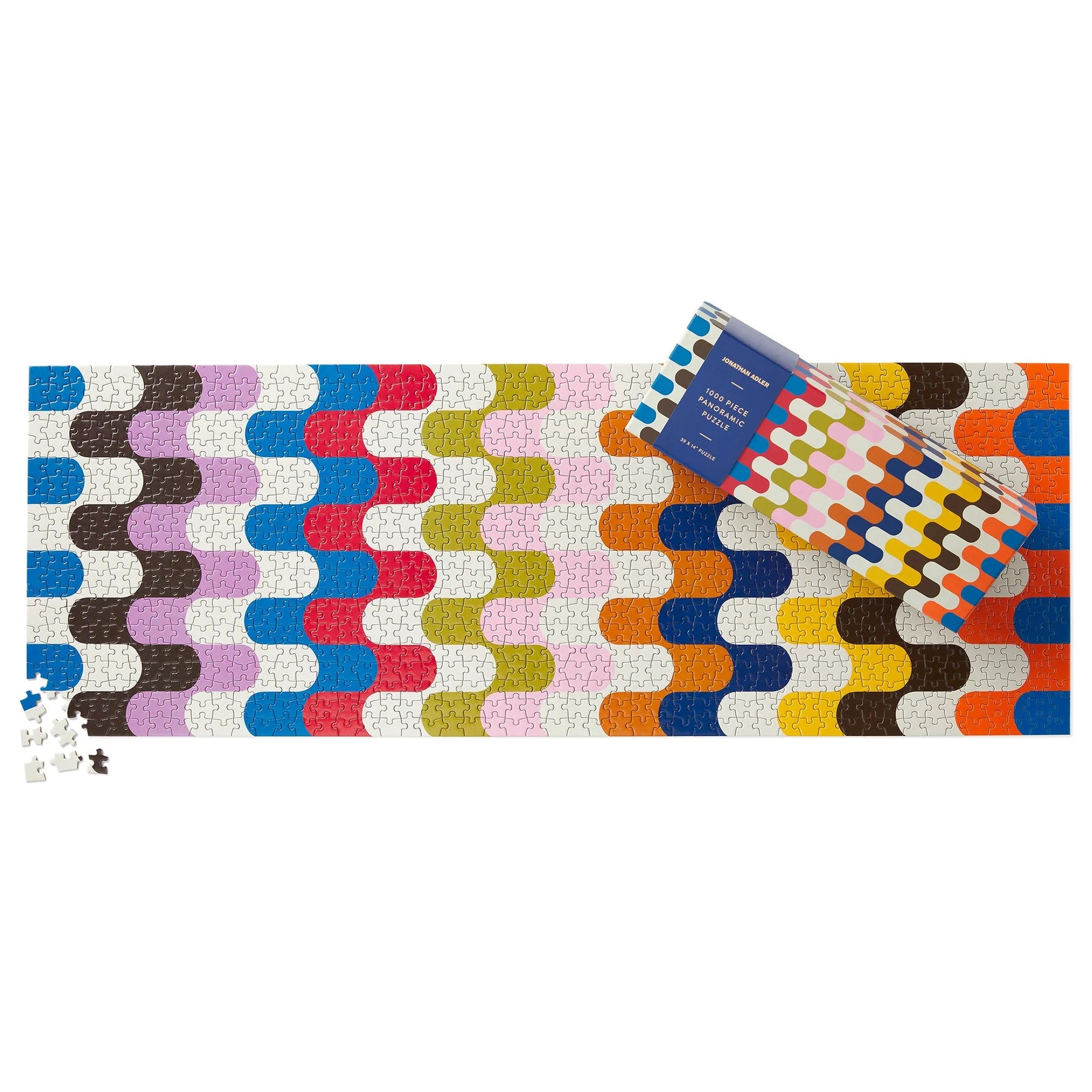 Kolorowy puzzle 1000 elementów dla dorosłych marki Galison z abstrakcyjnym wzorem fal