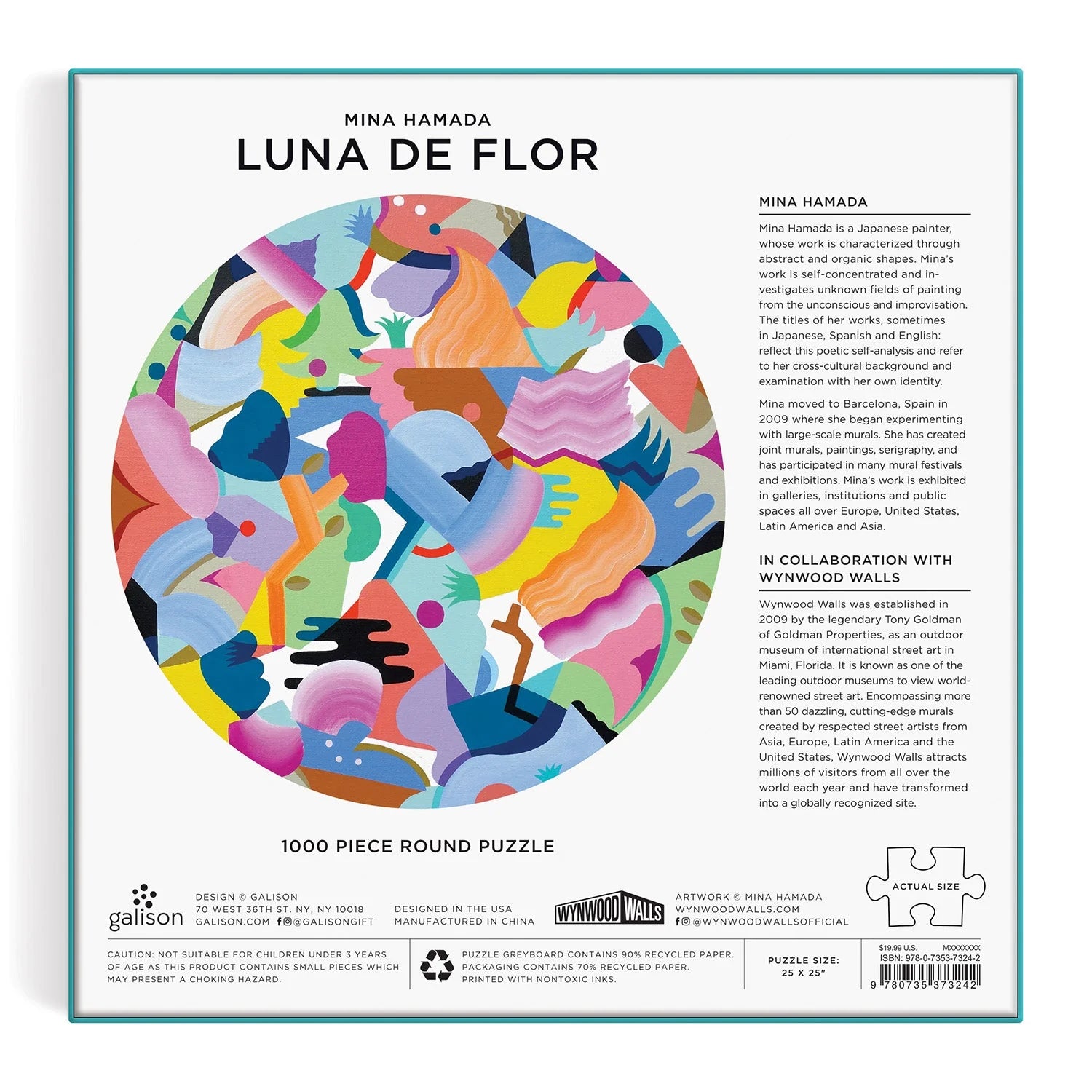 Puzzle 1000 elementów dla dorosłych z kolorową abstrakcyjną grafiką autorstwa Mina Hamada od Galison