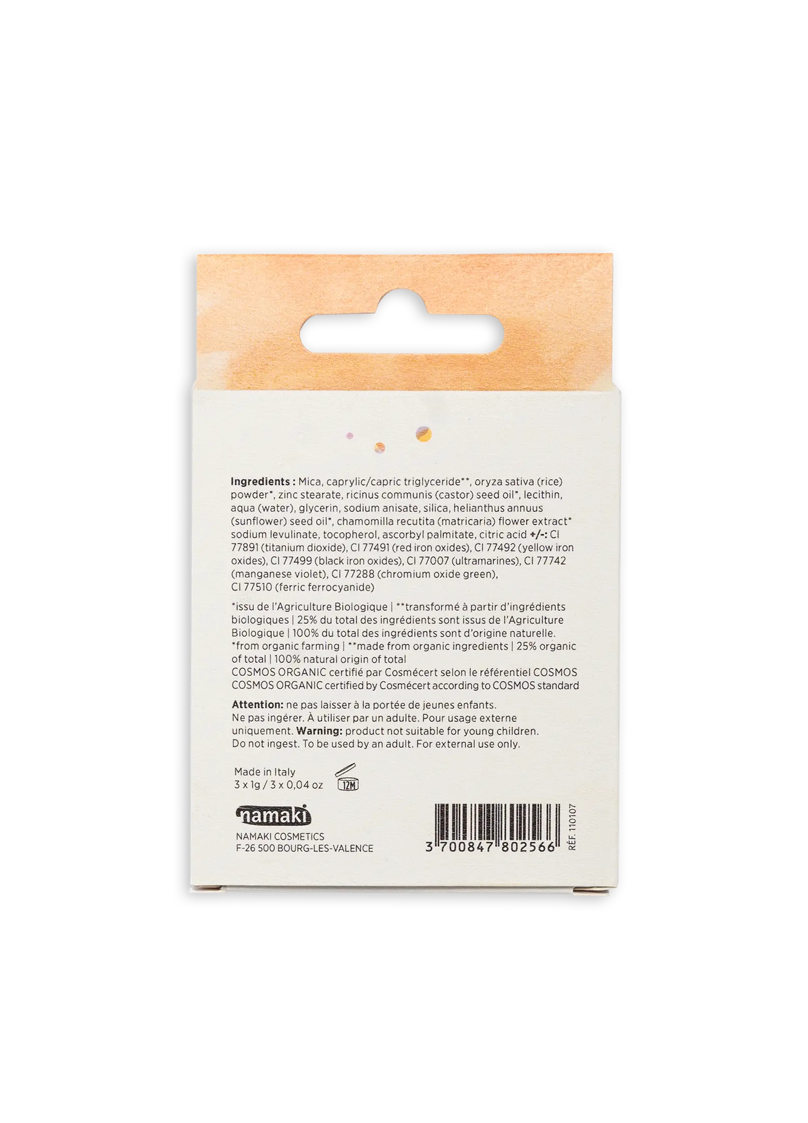 Paleta 3 cieni do powiek dla dzieci Namaki – jesień