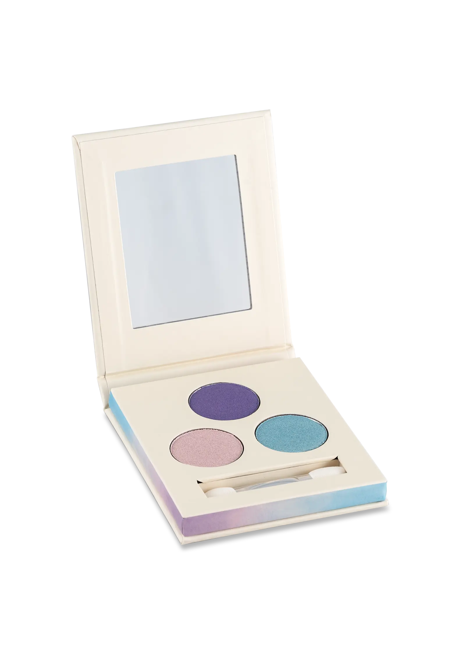 Kosmetyczka dla dzieci z cieniami Yamann z trzema kolorami i małym pędzelkiem oraz lusterkiem