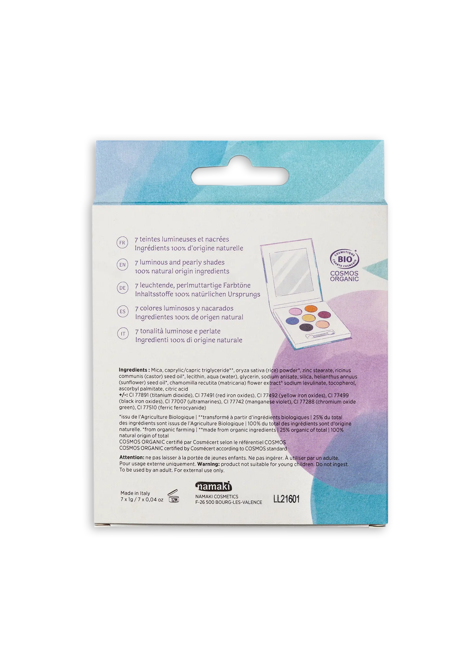 Paleta 7 cieni do powiek dla dzieci Namaki – sowa