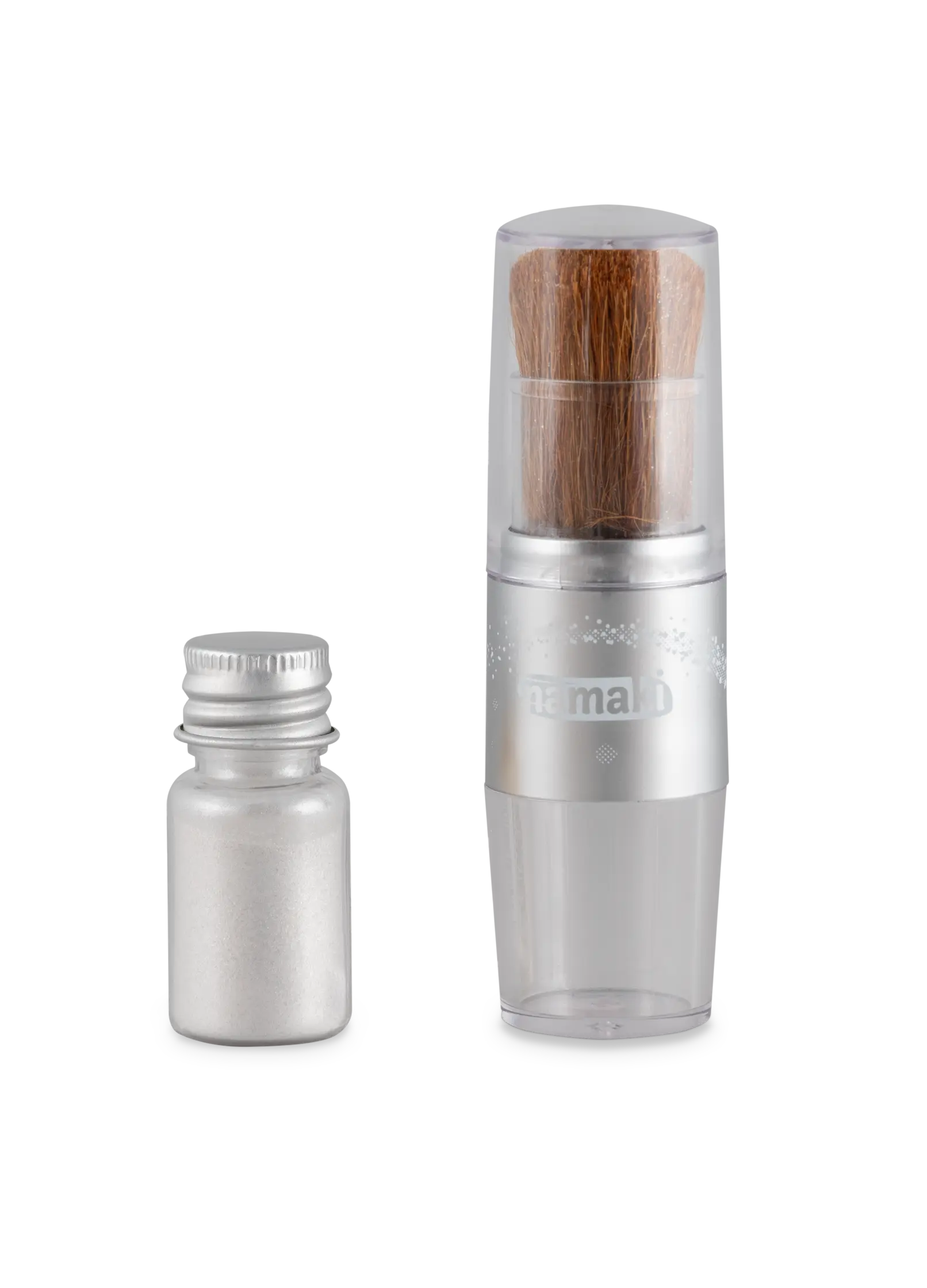 Yamann pędzel z brokatem dla dzieci z przezroczystą obudową i srebrnym brokatem