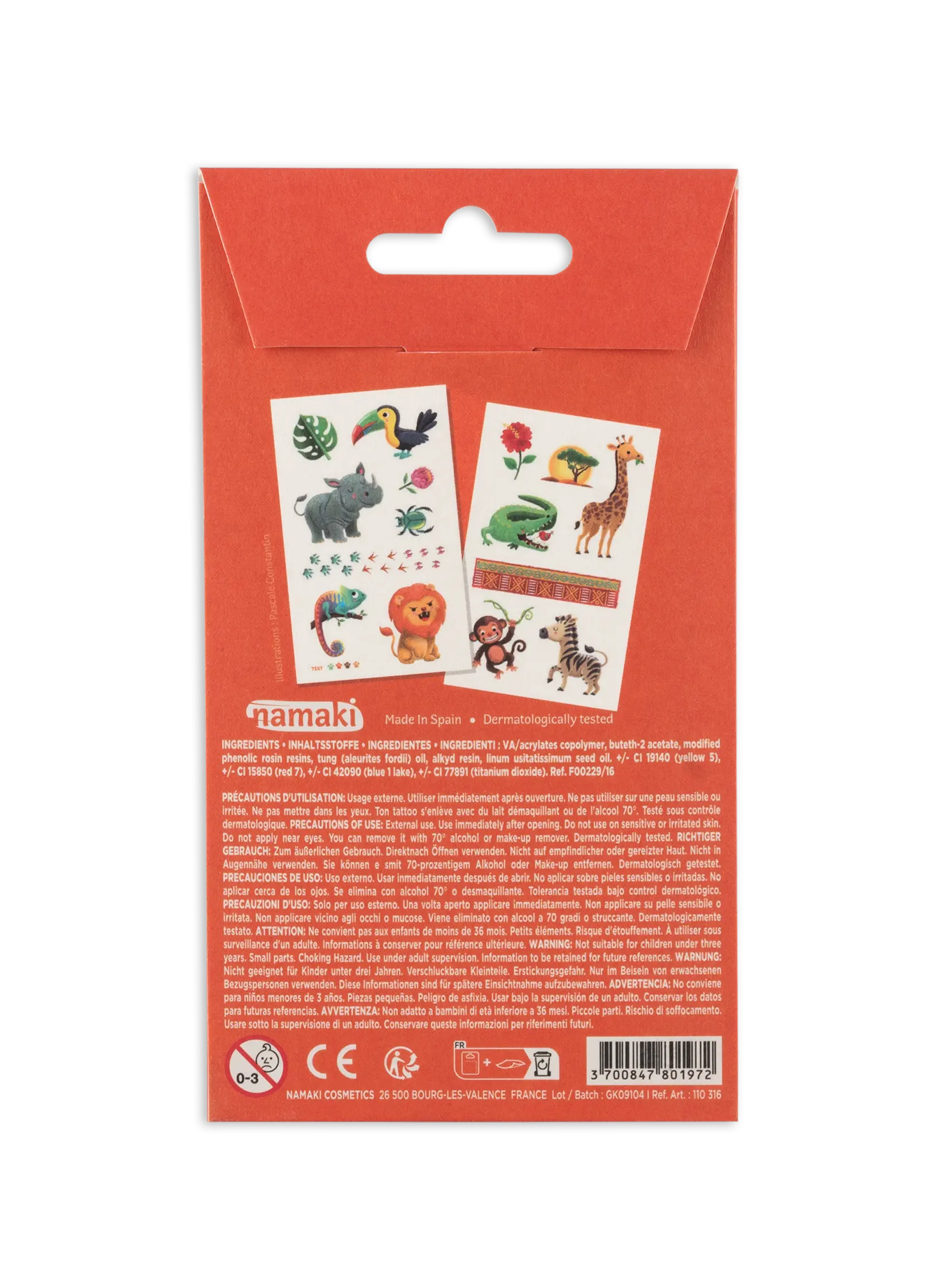 Namaki-Tattoos für Kinder – Wildtiere